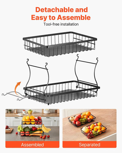 2 - Tier Fruit Basket Bowl Kitchen Countertop Storage - ZHUASH