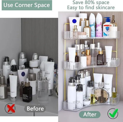 3 - Tier Corner Storage Rack for Bathroom & Vanity - ZHUASH