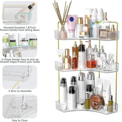 3 - Tier Corner Storage Rack for Bathroom & Vanity - ZHUASH
