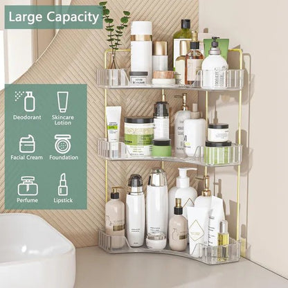 3 - Tier Corner Storage Rack for Bathroom & Vanity - ZHUASH