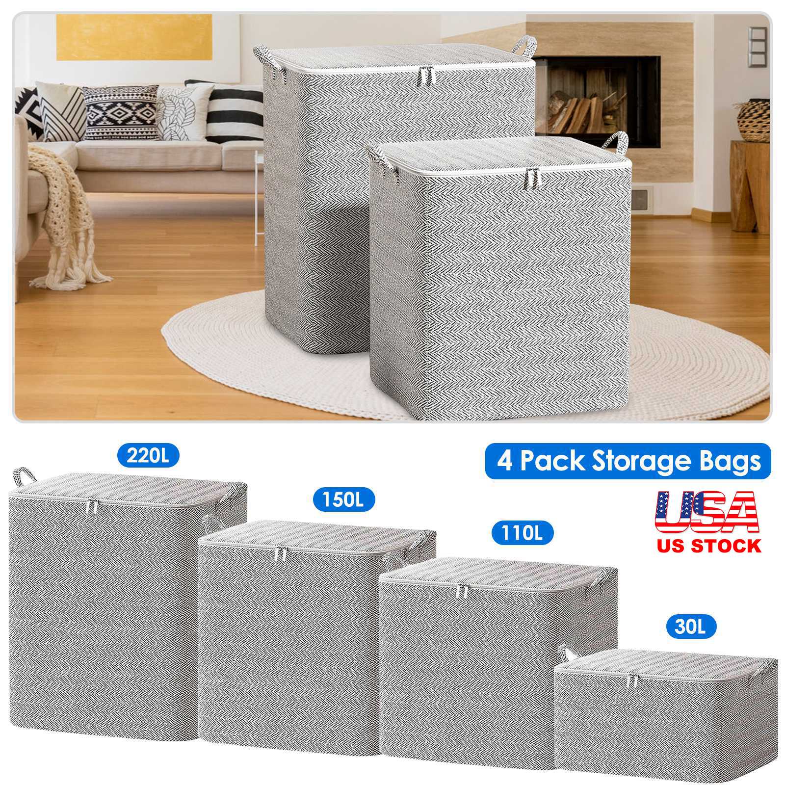 4 - Pack Foldable Storage Bags – Closet & Wardrobe Organizer - ZHUASH
