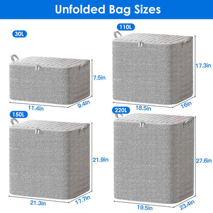 4 - Pack Foldable Storage Bags – Closet & Wardrobe Organizer - ZHUASH