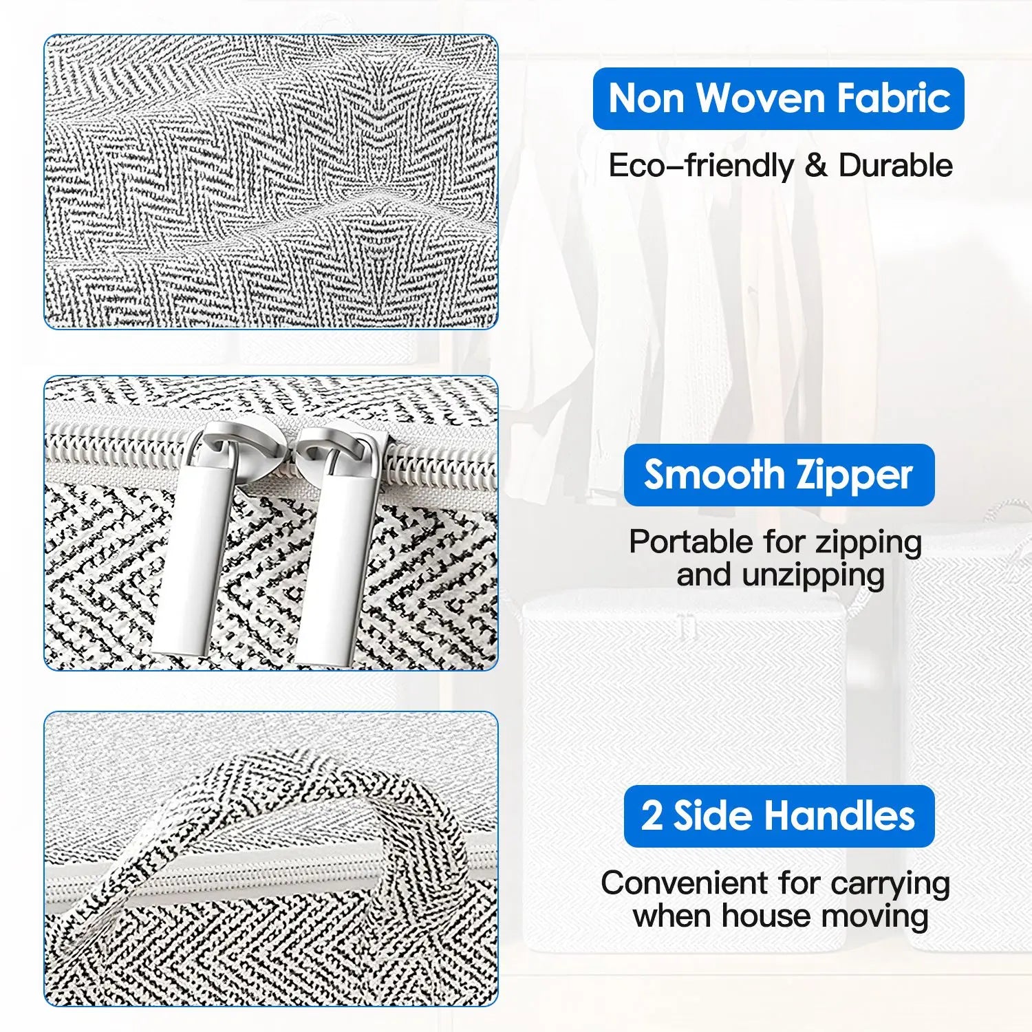 4 - Pack Foldable Storage Bags – Closet & Wardrobe Organizer - ZHUASH