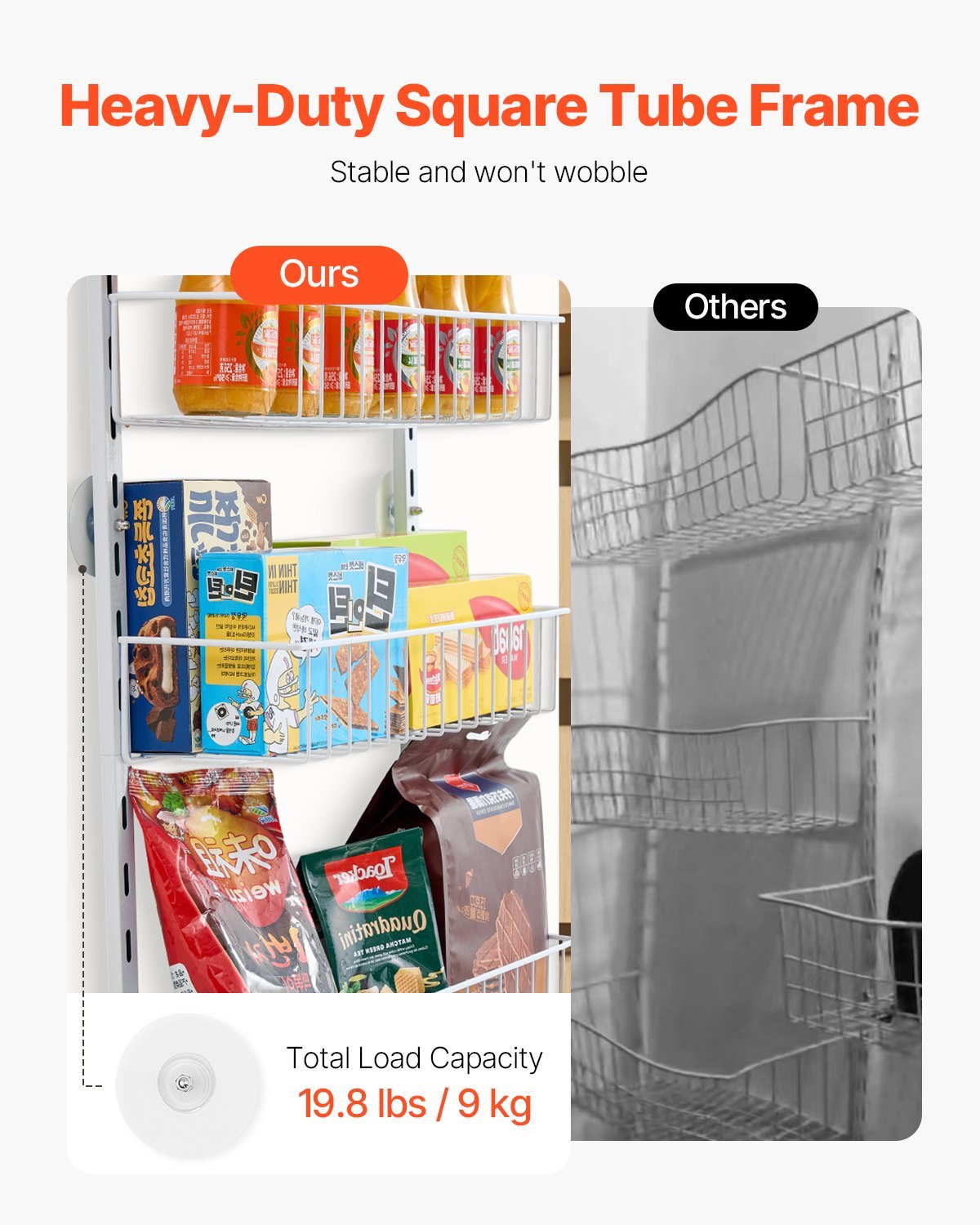 6 - Tier Over The Door Pantry Organizer Hanging Storage Rack Adjustable Kitchen - ZHUASH