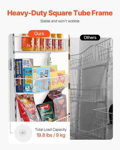 6 - Tier Over The Door Pantry Organizer Hanging Storage Rack Adjustable Kitchen - ZHUASH