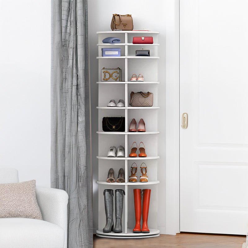 8 - Tier Rotating Shoe Rack Tower – 360° Space - Saving Closet Organizer - ZHUASH