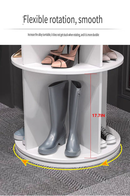 8 - Tier Rotating Shoe Rack Tower – 360° Space - Saving Closet Organizer - ZHUASH