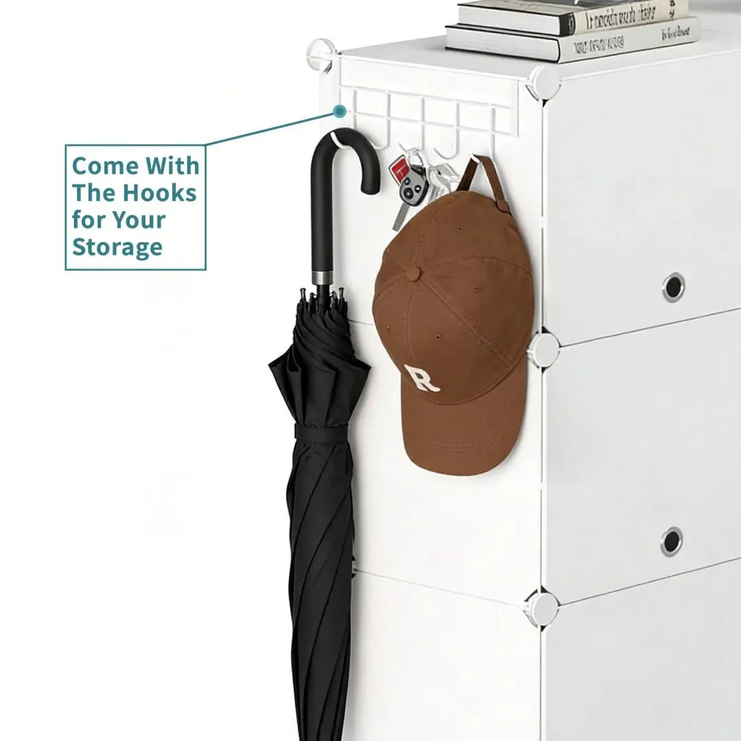8 - Tier Stackable Shoe Storage Cabinet with Doors – Detachable & Space - Saving - ZHUASH