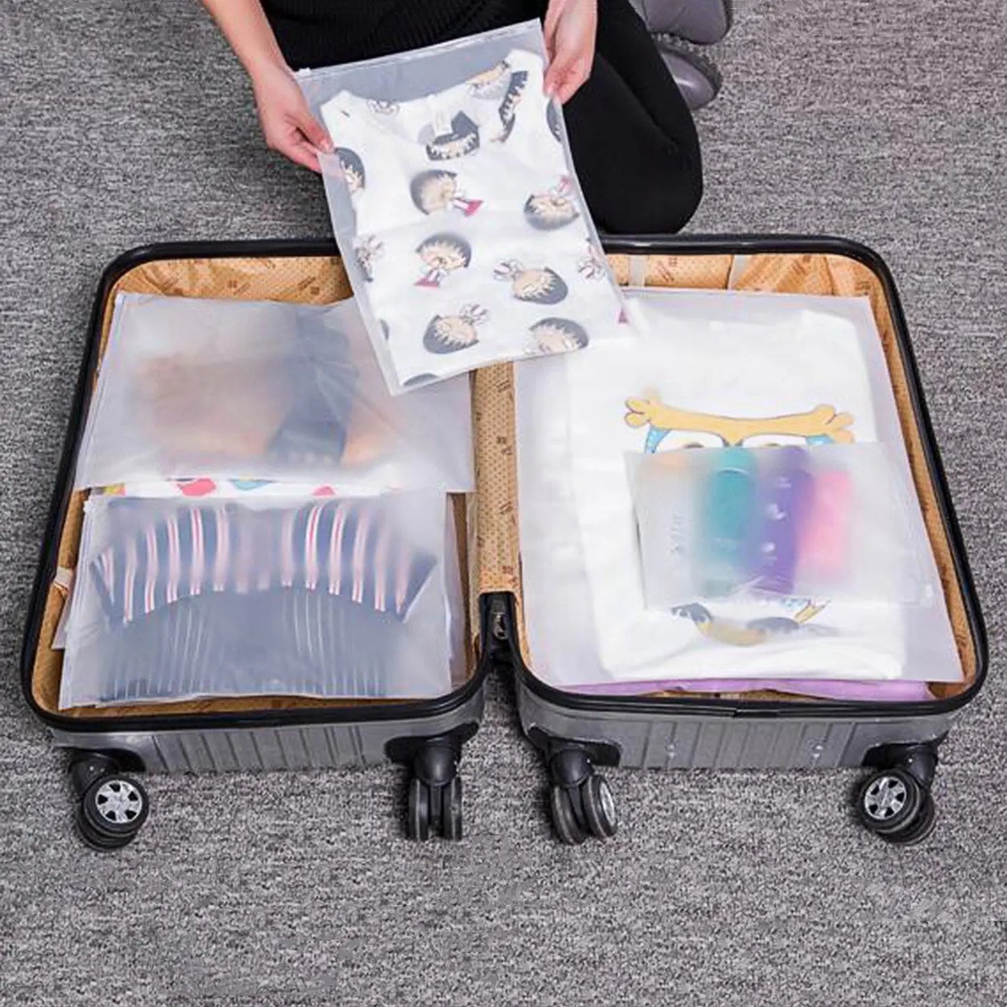 9 - Piece Travel Packing Cubes Set – Water - Resistant Luggage Organizer Bags - ZHUASH