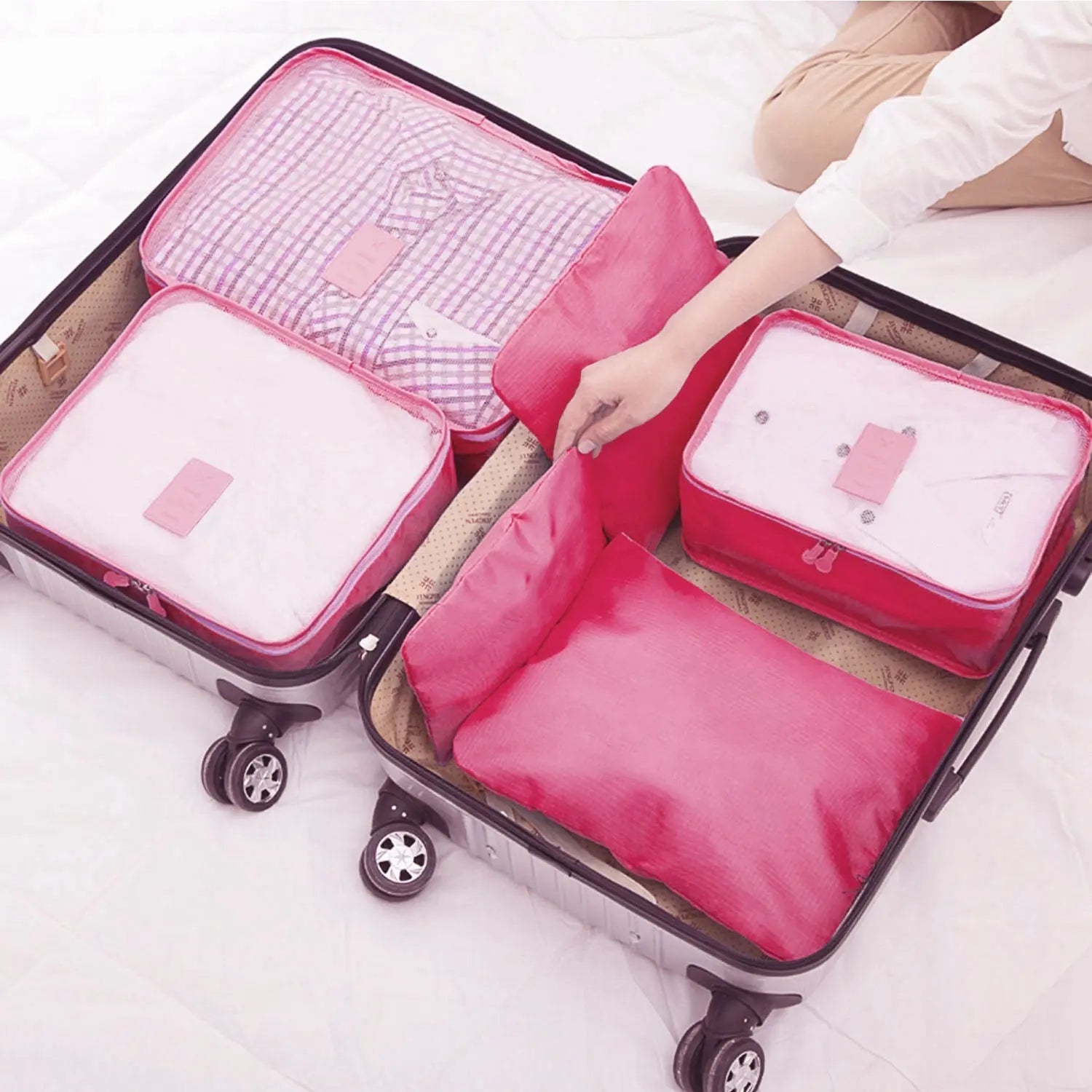9 - Piece Travel Packing Cubes Set – Water - Resistant Luggage Organizer Bags - ZHUASH