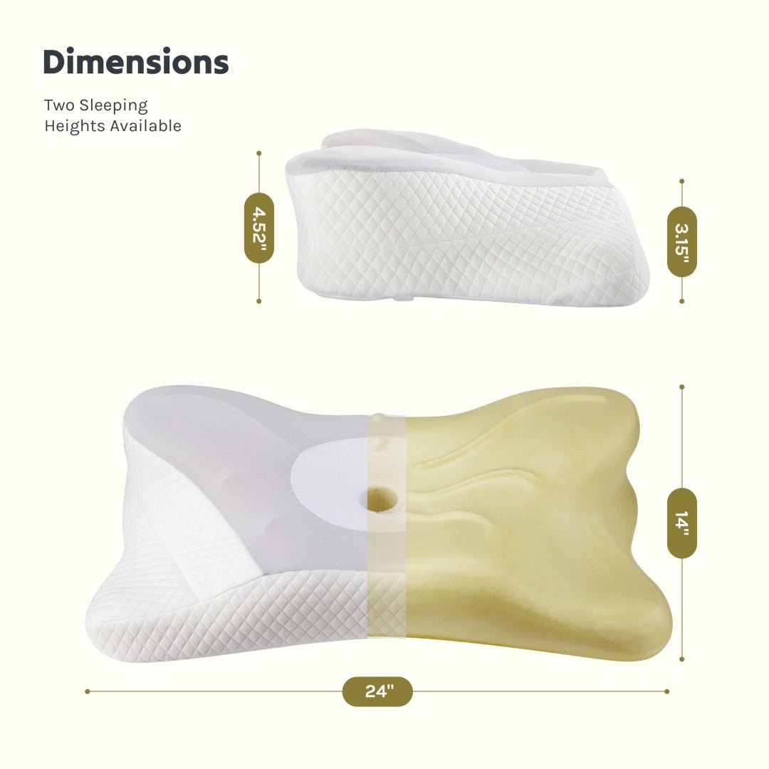 Ergonomic Memory Foam Pillow for Comfortable Sleep (Dual Height Design) - ZHUASH