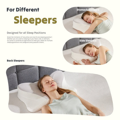 Ergonomic Memory Foam Pillow for Comfortable Sleep (Dual Height Design) - ZHUASH