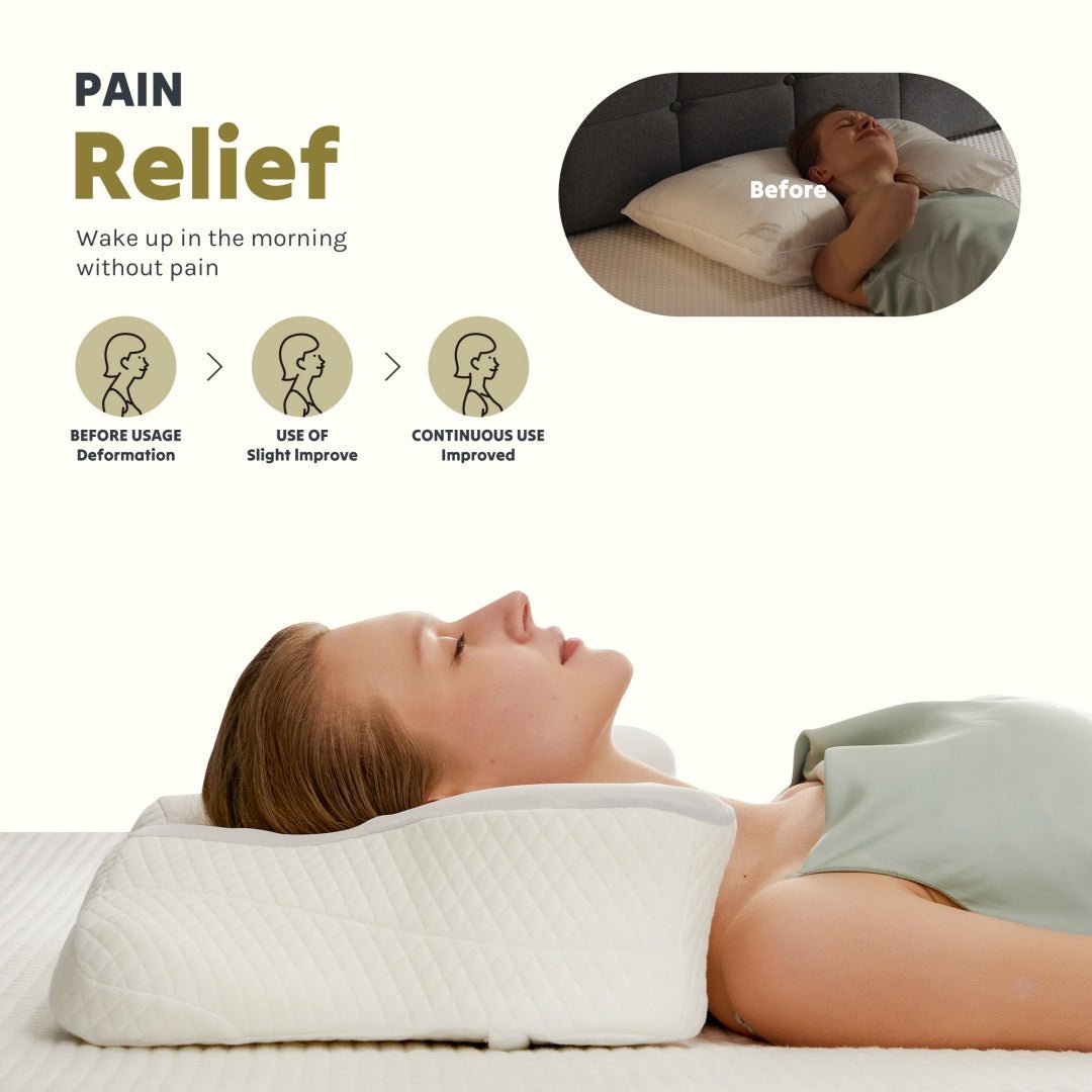 Ergonomic Memory Foam Pillow for Comfortable Sleep (Dual Height Design) - ZHUASH