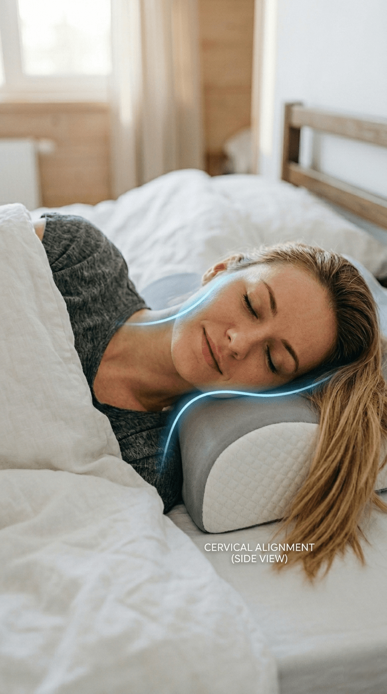Ergonomic Memory Foam Pillow for Comfortable Sleep (Dual Height Design) - ZHUASH
