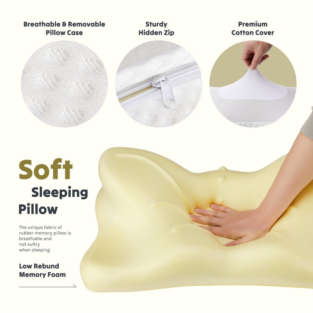 Ergonomic Memory Foam Pillow for Comfortable Sleep (Dual Height Design) - ZHUASH